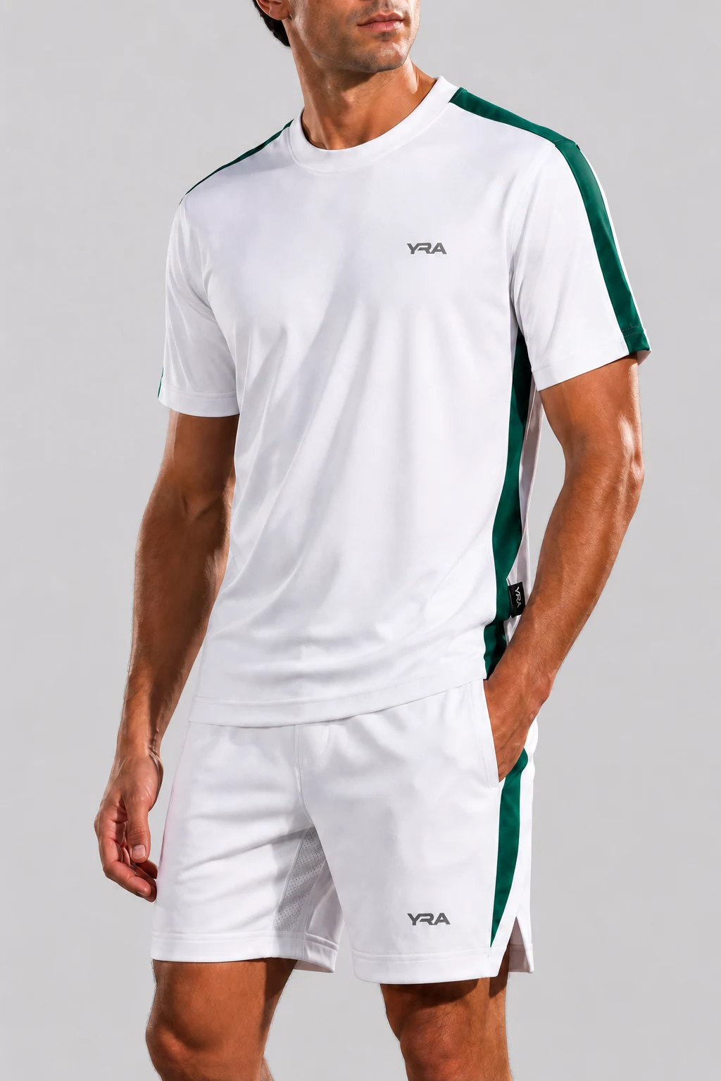 Camiseta Performance — colorway Esmeralda — referência conceitual 5